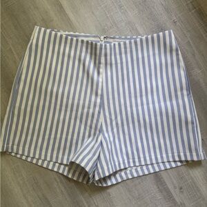 Striped Blue and White Women's Shorts